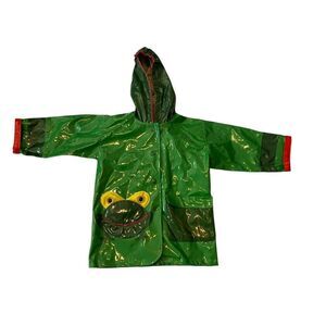 Kidorable Toddler 3T PU All Weather Raincoat Green Frog Print Waterproof Outdoor